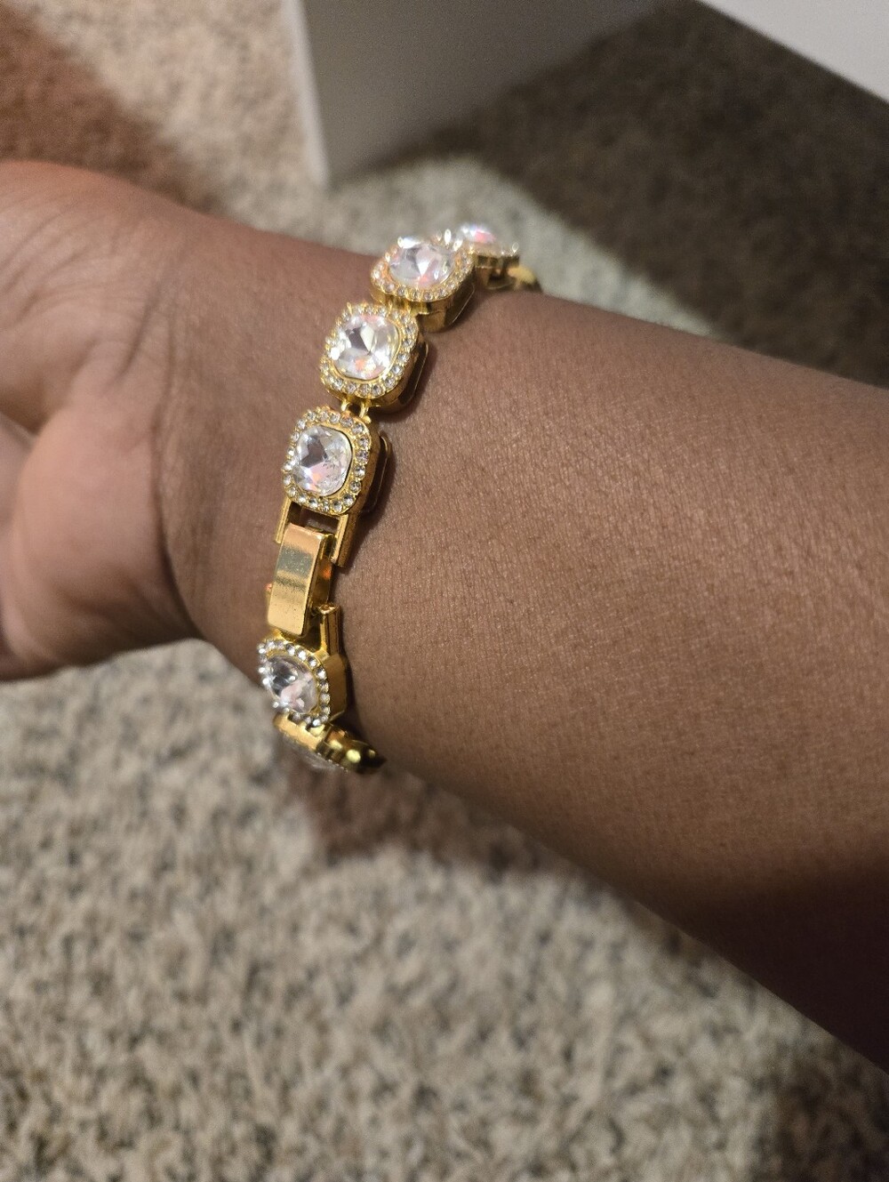 Gold-Tone Crystal Link Bracelet - Women's Jewelry